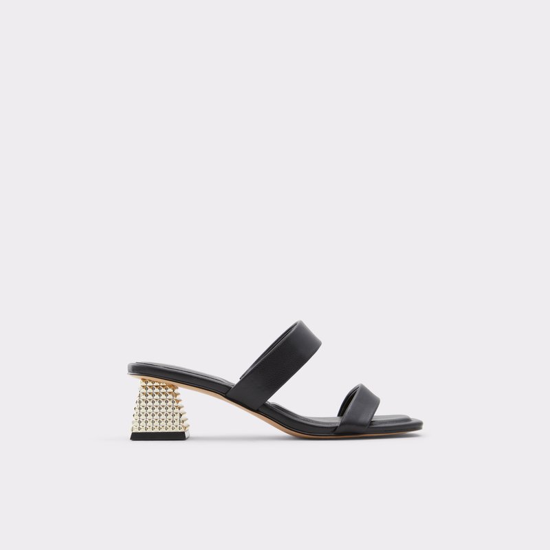 Aldo sandale na petu DIAMINA SYN SMOOTH - crna 1