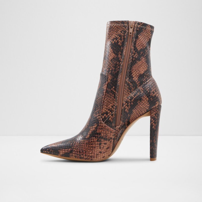 Aldo gležnjače na visoku petu DOVE SYN EMB SNAKE - smeđa 2