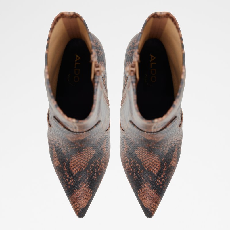 Aldo gležnjače na visoku petu DOVE SYN EMB SNAKE - smeđa 5