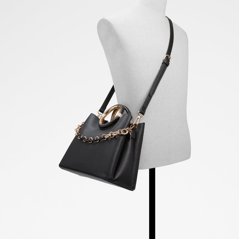 Aldo satchel torbica za nošenje u ruci DOVIE SYN SMOOTH - crna