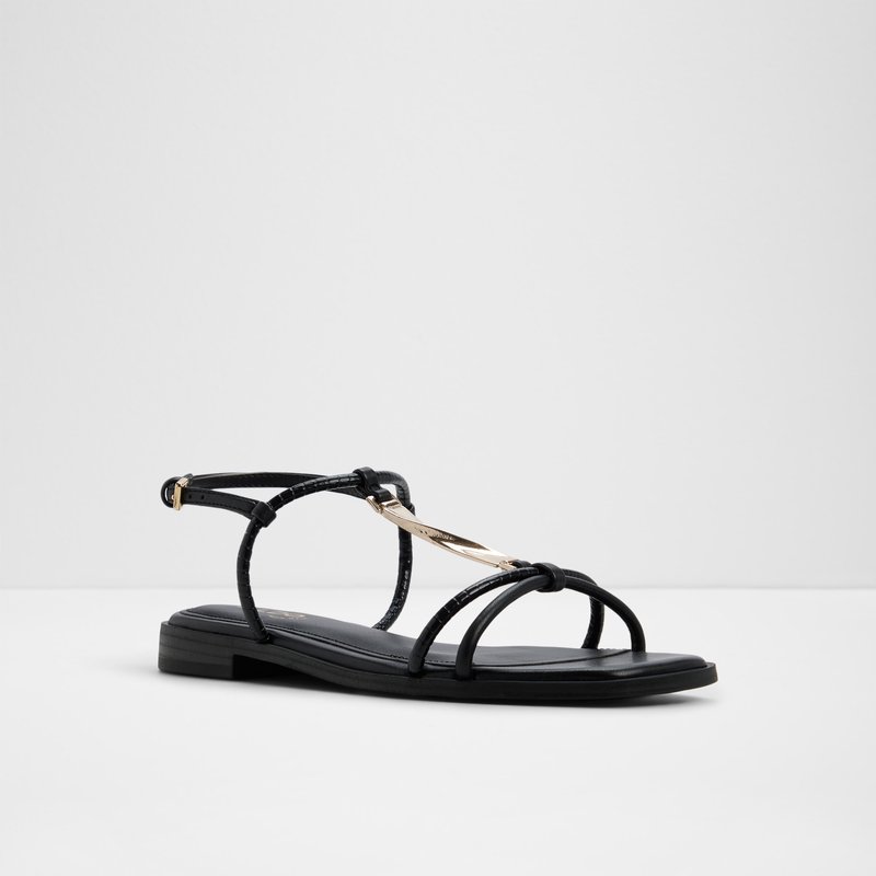 Aldo ravne sandale EBAERYN SYN MIX MAT - crna 3