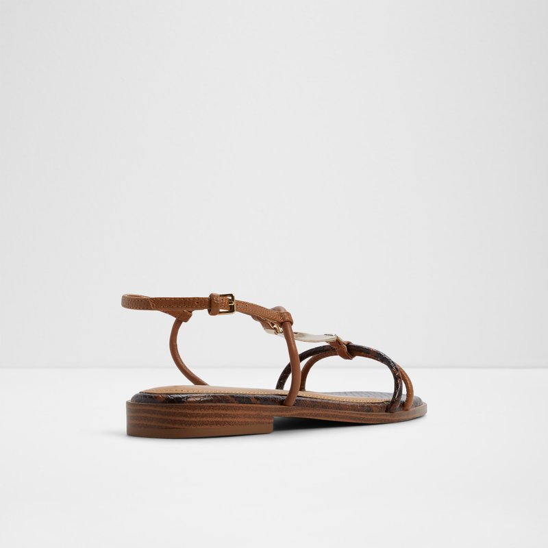 Aldo ravne sandale EBAERYN SYN MIX MAT - smeđa 6