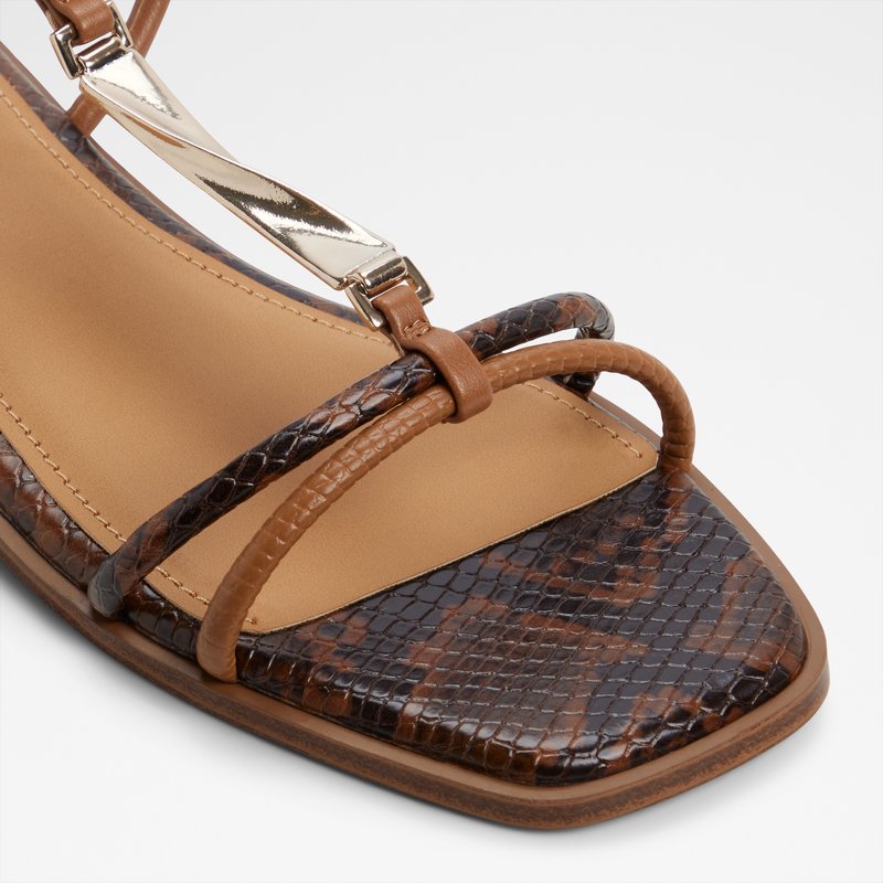 Aldo ravne sandale EBAERYN SYN MIX MAT - smeđa 4