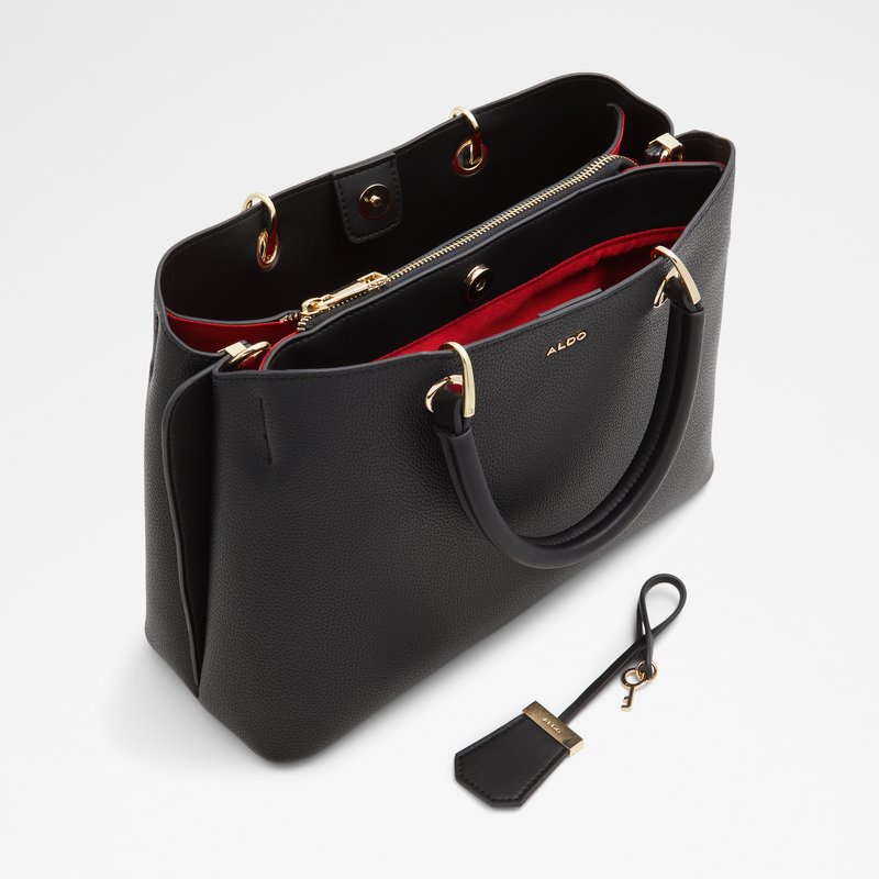 Aldo satchel torbica za nošenje u ruci ili na ramenu EILE SYN MIX MAT - crna