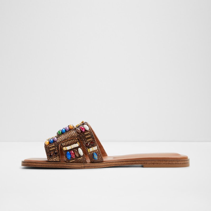 Aldo ravne natikače ELENY TEX MICROFIBRE - smeđa 3