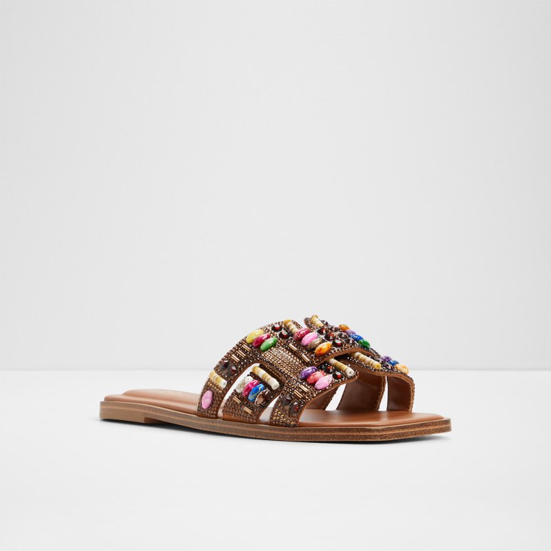 Aldo ravne natikače ELENY TEX MICROFIBRE - smeđa 4