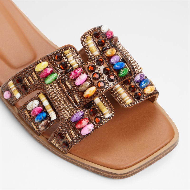 Aldo ravne natikače ELENY TEX MICROFIBRE - smeđa 5