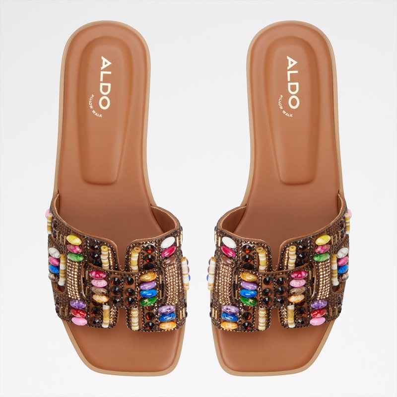 Aldo ravne natikače ELENY TEX MICROFIBRE - smeđa 6