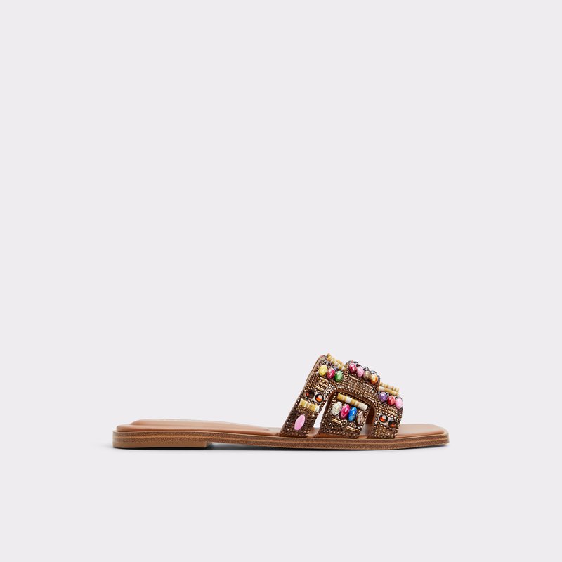 Aldo ravne natikače ELENY TEX MICROFIBRE - smeđa 1