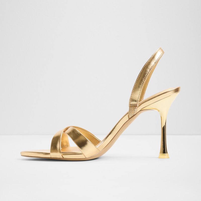 Aldo sandale na srednje visoku petu ELERA SYN METALLIC - zlatna 9