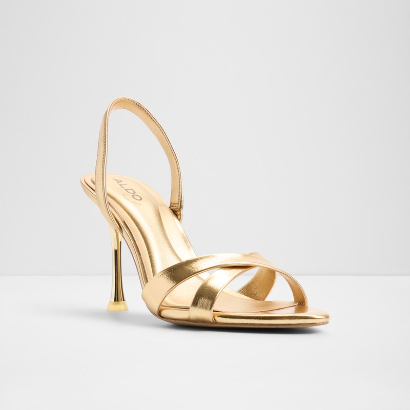 Aldo sandale na srednje visoku petu ELERA SYN METALLIC - zlatna 4