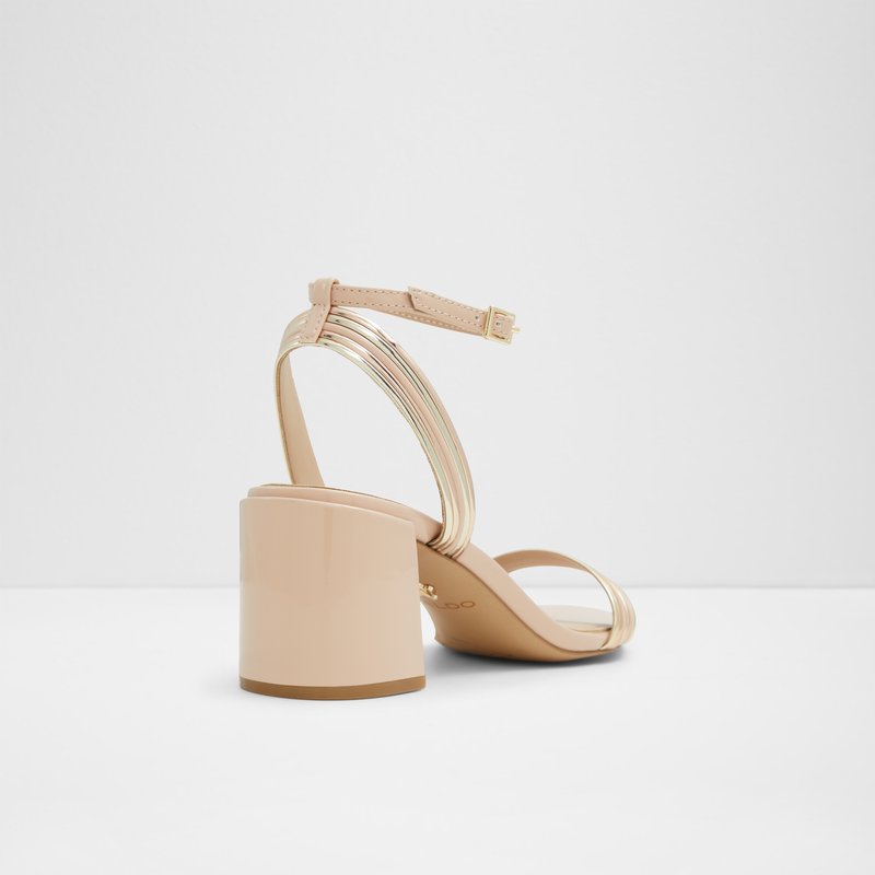 Aldo sandale na srednje visoku petu EMELDA SYN METALLIC - bež 6