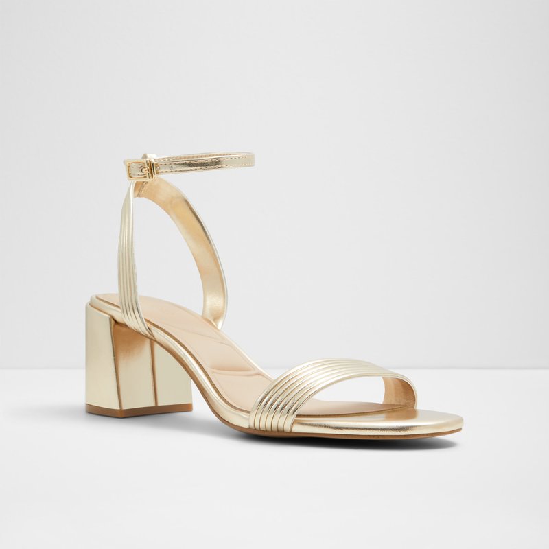 Aldo sandale na srednje visoku petu EMELDA SYN METALLIC - zlatna 3
