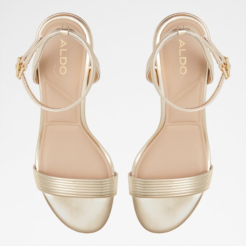 Aldo sandale na srednje visoku petu EMELDA SYN METALLIC - zlatna 5