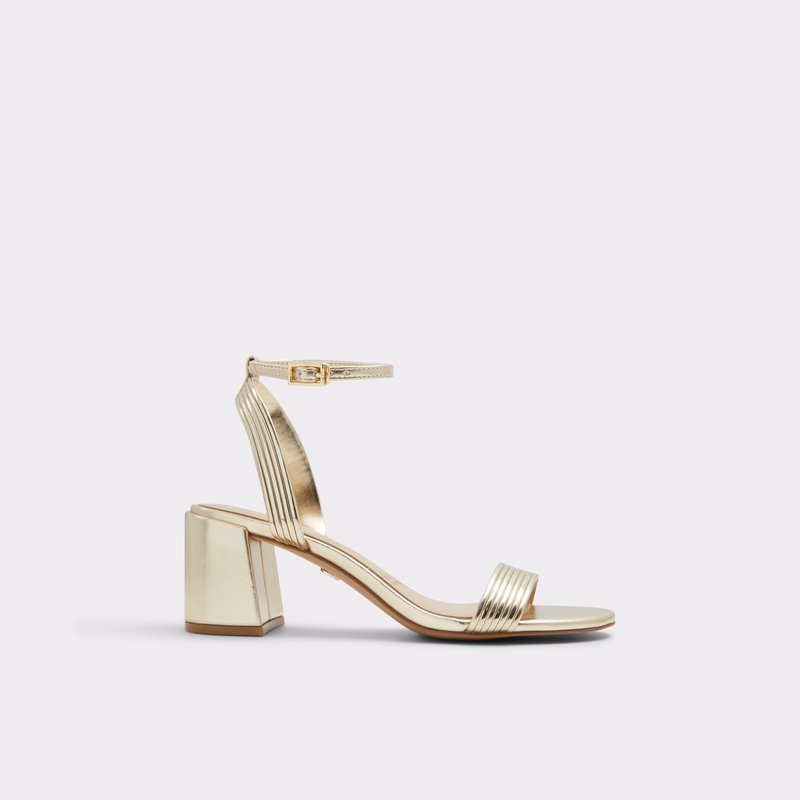 Aldo sandale na srednje visoku petu EMELDA SYN METALLIC - zlatna 1