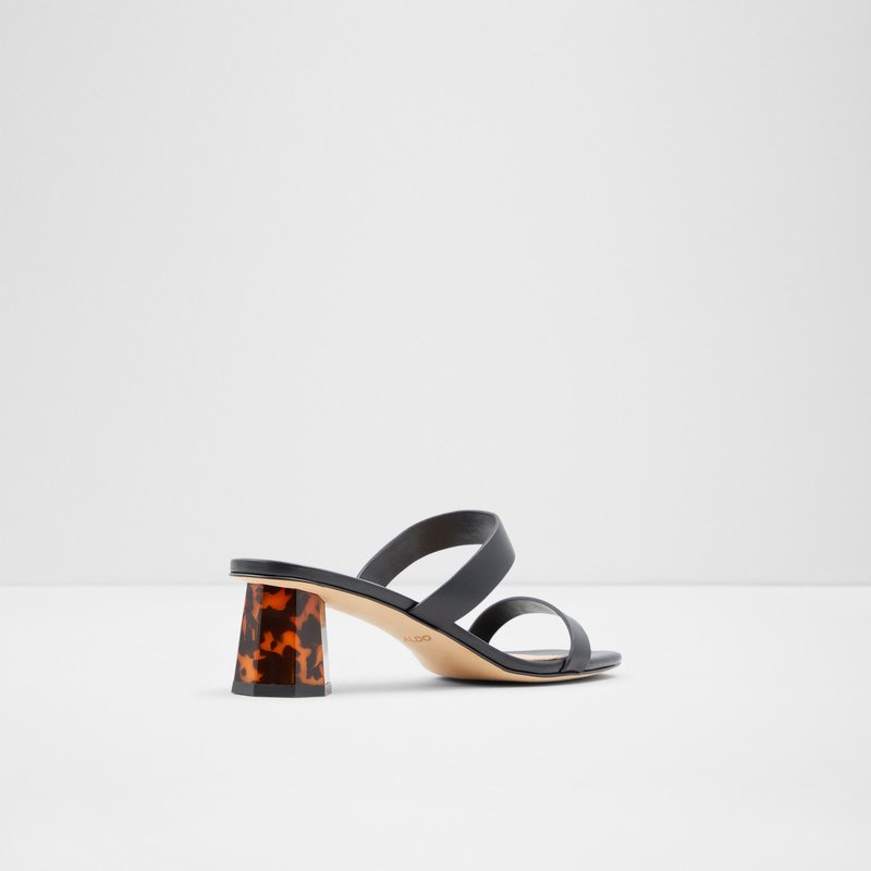 Aldo sandale na visoku petu ETEALIA SYN SMOOTH - crna 2