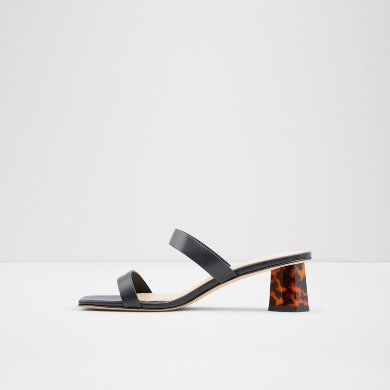 Aldo sandale na visoku petu ETEALIA SYN SMOOTH - crna 3