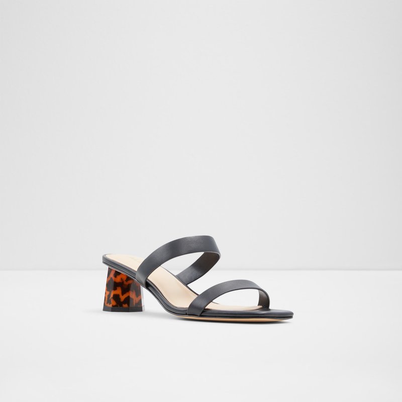 Aldo sandale na visoku petu ETEALIA SYN SMOOTH - crna 4