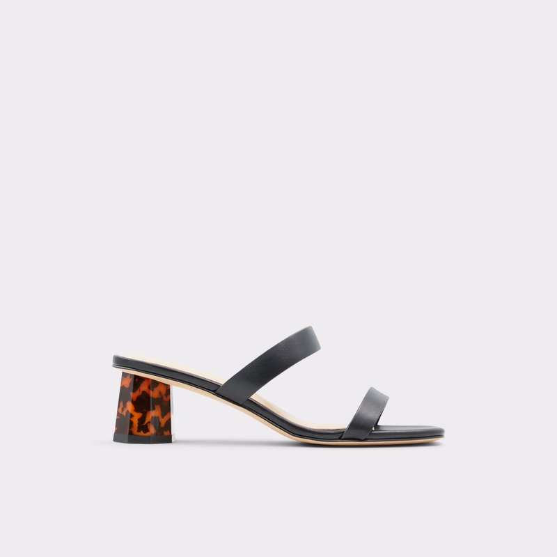 Aldo sandale na visoku petu ETEALIA SYN SMOOTH - crna 1
