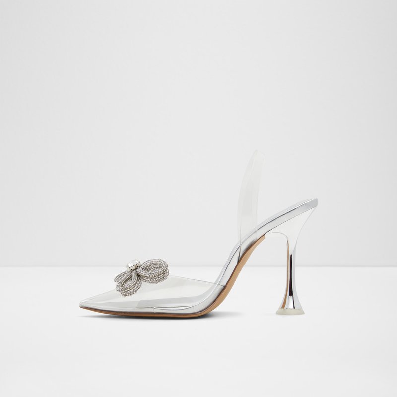 Aldo sandale na visoku petu EUNOIA SYN CLEAR TPU - srebrna 2