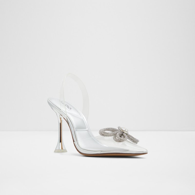 Aldo sandale na visoku petu EUNOIA SYN CLEAR TPU - srebrna 3