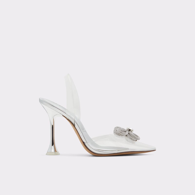 Aldo sandale na visoku petu EUNOIA SYN CLEAR TPU - srebrna 1