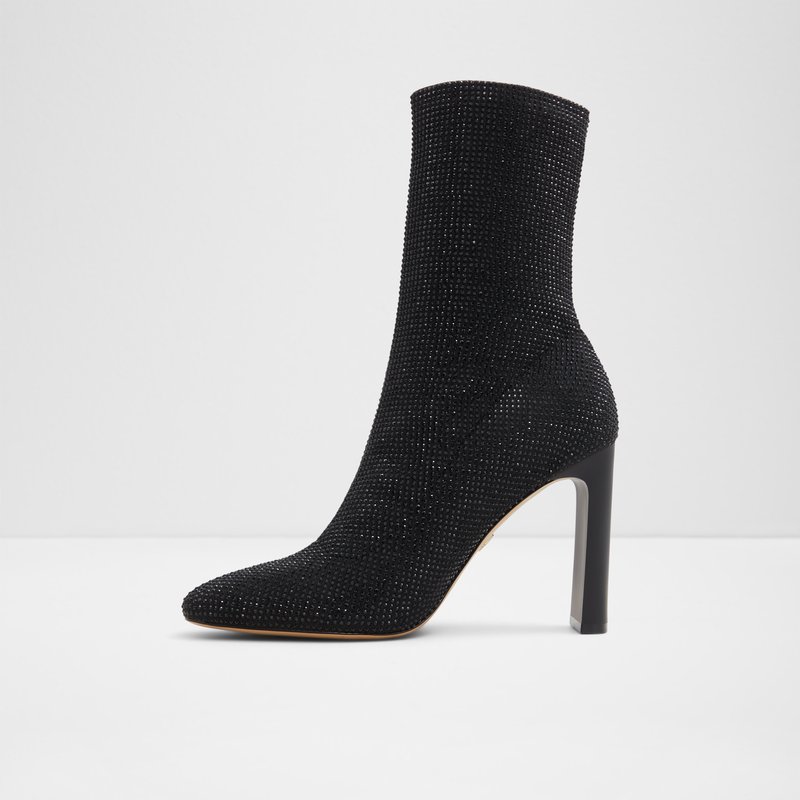 Aldo gležnjače na visoku petu FAELORA TEX KNIT - crna 6