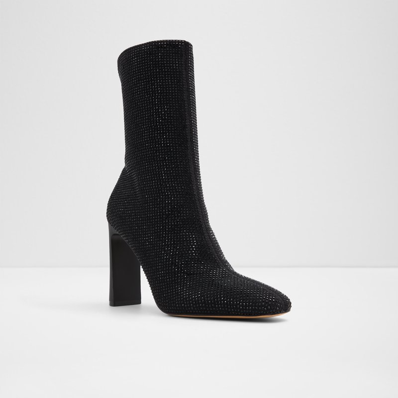 Aldo gležnjače na visoku petu FAELORA TEX KNIT - crna 3