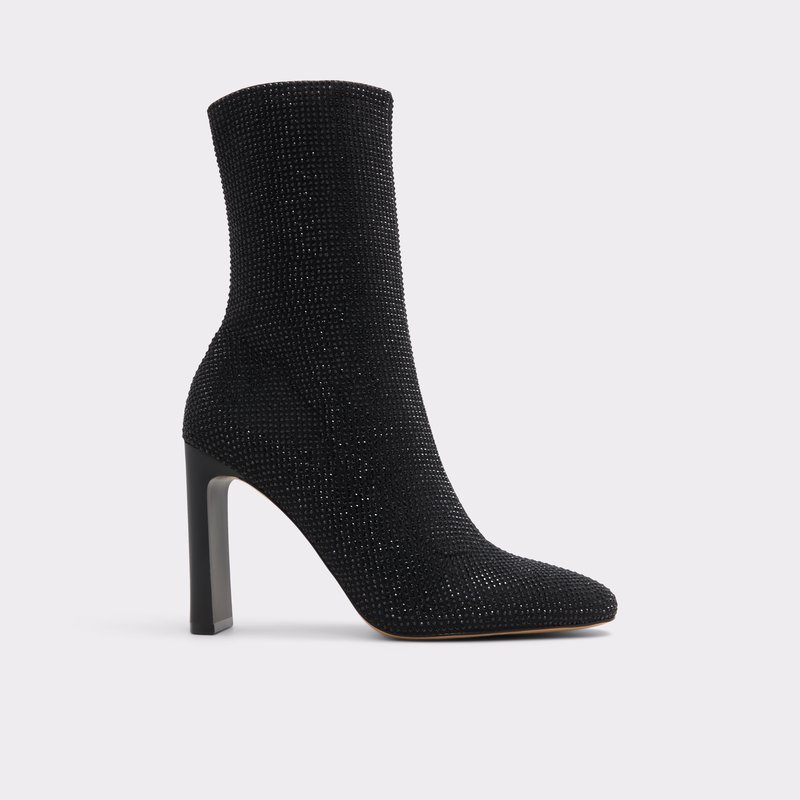 Aldo gležnjače na visoku petu FAELORA TEX KNIT - crna 1