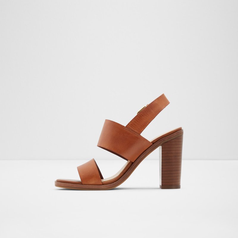 Aldo sandale na visoku petu FIELIA LEA SMOOTH - smeđa 3