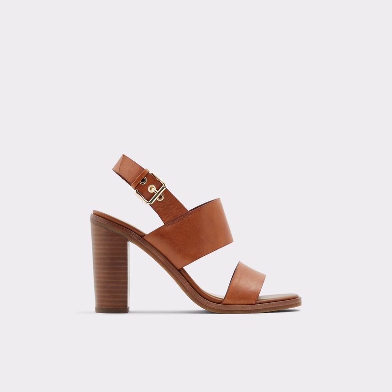 Aldo sandale na visoku petu FIELIA LEA SMOOTH - smeđa 1