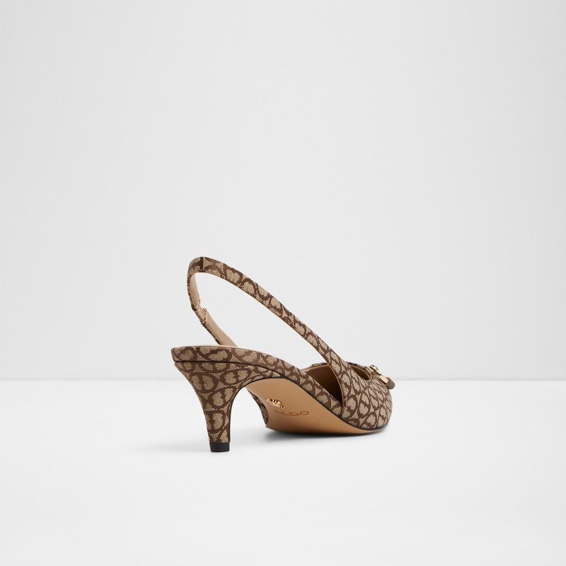 Aldo cipele na srednje visoku petu FINNEA TEX JACQUARD - smeđa