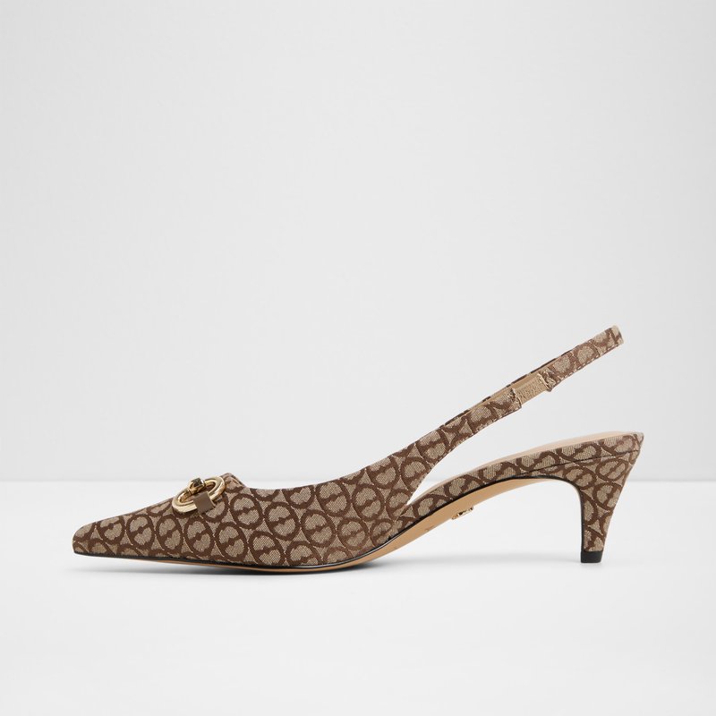 Aldo cipele na srednje visoku petu FINNEA TEX JACQUARD - smeđa
