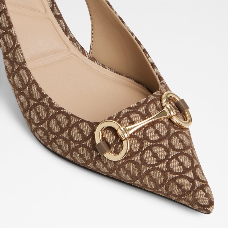 Aldo cipele na srednje visoku petu FINNEA TEX JACQUARD - smeđa