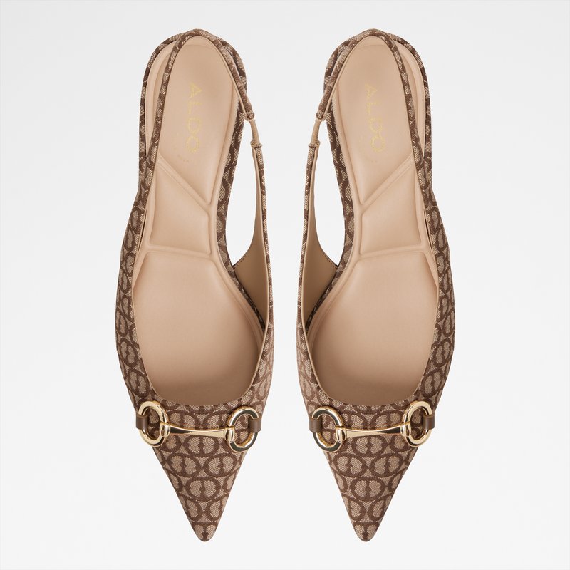 Aldo cipele na srednje visoku petu FINNEA TEX JACQUARD - smeđa