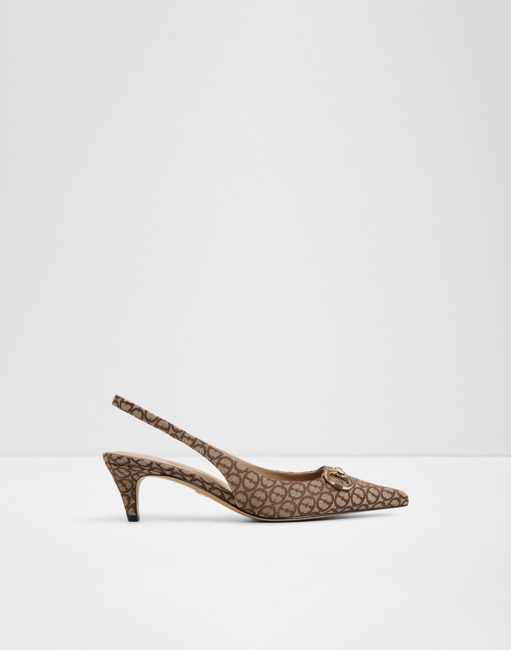 Aldo cipele na srednje visoku petu FINNEA TEX JACQUARD - smeđa