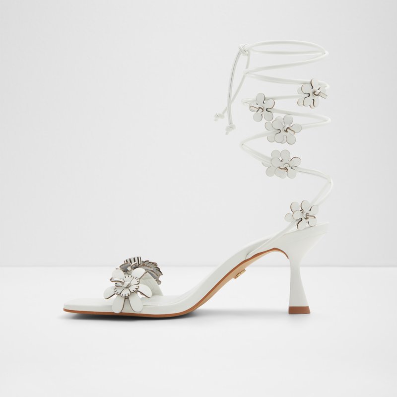 Aldo sandale na srednje visoku petu FIORELA LEA SMOOTH - bijela 5