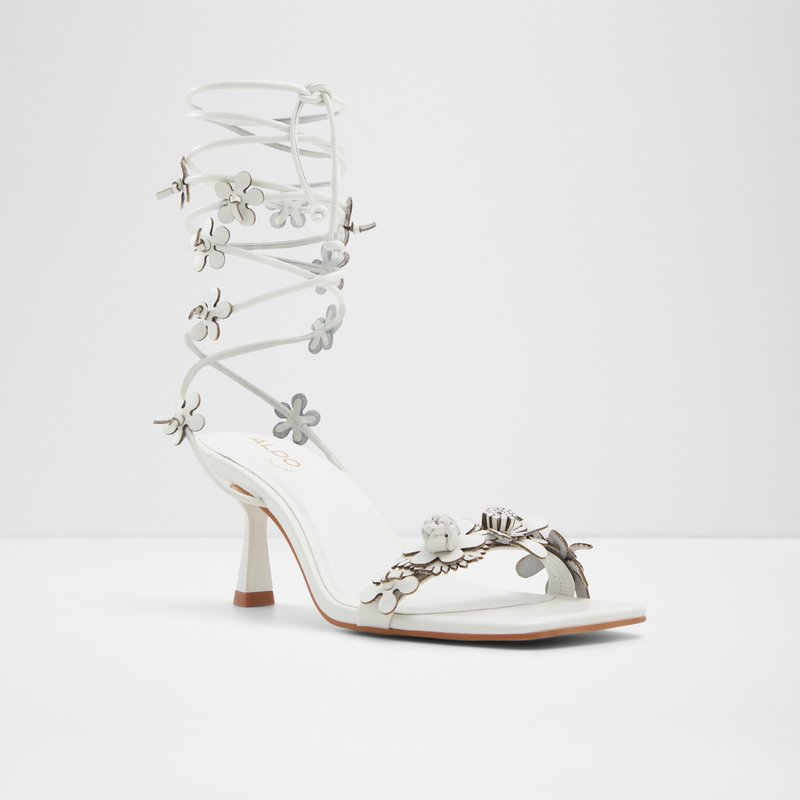 Aldo sandale na srednje visoku petu FIORELA LEA SMOOTH - bijela 3