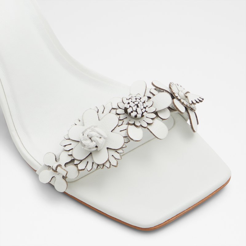 Aldo sandale na srednje visoku petu FIORELA LEA SMOOTH - bijela 4