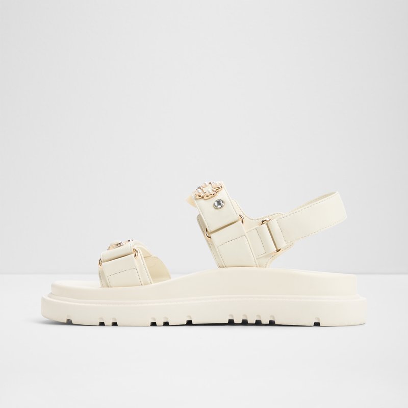 Aldo ravne sandale GEMIMA SYN SMOOTH - bijela 4