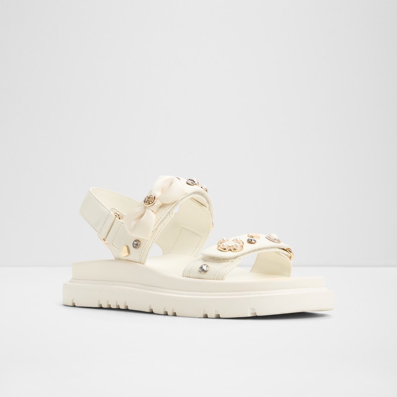 Aldo ravne sandale GEMIMA SYN SMOOTH - bijela 3