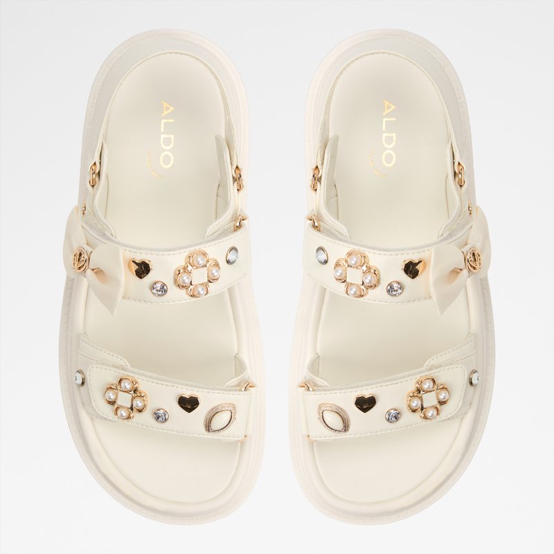 Aldo ravne sandale GEMIMA SYN SMOOTH - bijela 6