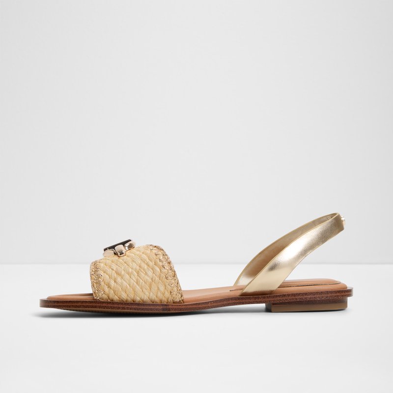 Aldo ravne sandale GOASSI TEX RAFFIA - zlatna 2
