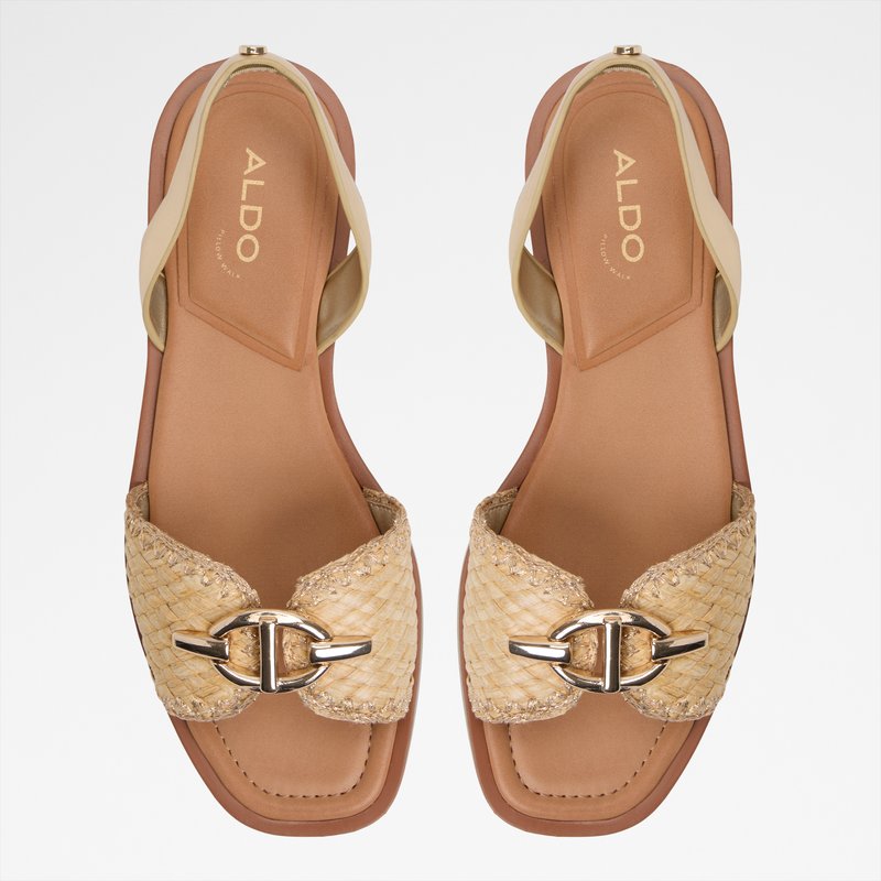 Aldo ravne sandale GOASSI TEX RAFFIA - zlatna 6