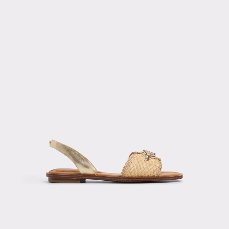 Aldo ravne sandale GOASSI TEX RAFFIA - zlatna 1