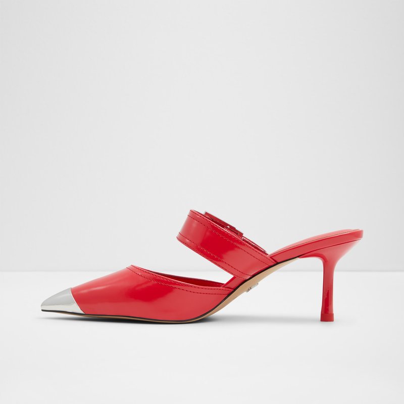 Aldo sandale na srednje visoku petu GRETLA SYN SHINY - crvena 6