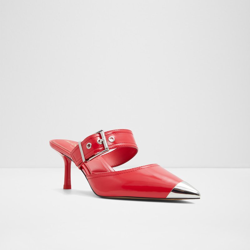 Aldo sandale na srednje visoku petu GRETLA SYN SHINY - crvena 3