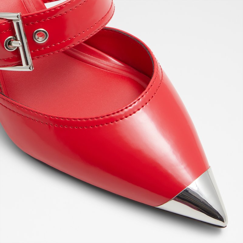 Aldo sandale na srednje visoku petu GRETLA SYN SHINY - crvena 4