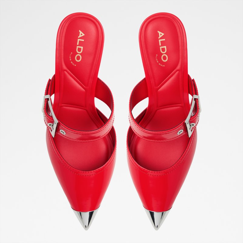 Aldo sandale na srednje visoku petu GRETLA SYN SHINY - crvena 5