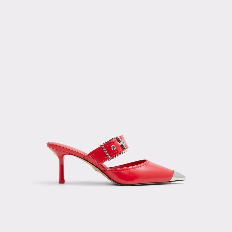 Aldo sandale na srednje visoku petu GRETLA SYN SHINY - crvena 1